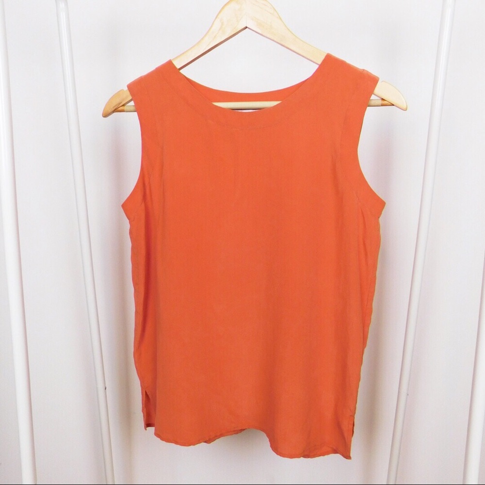 Vintage Orange Silk Shell